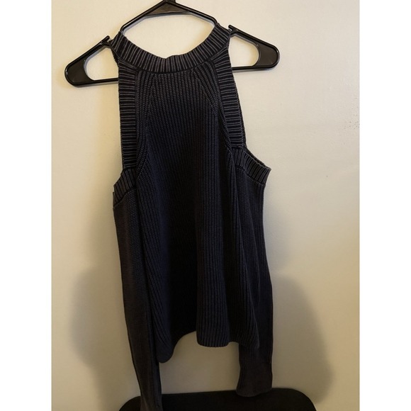 Rag & Bone Dana Marled Knit Gray Cold Shoulder sweater Size S - Picture 5 of 6
